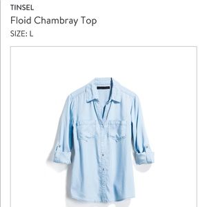 Stitch fix Tinsel Floyd Chambray top- nwot